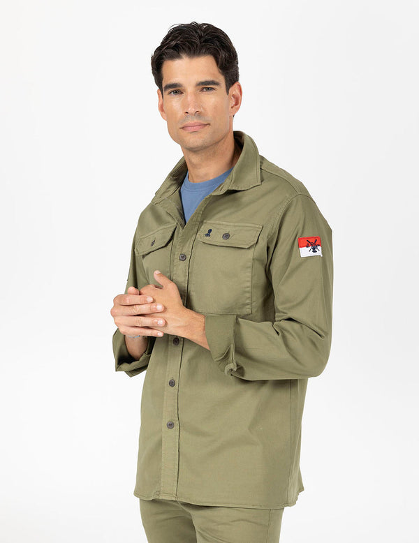 Sobrecamisa parches dos bolsillas khaki EL PULPO