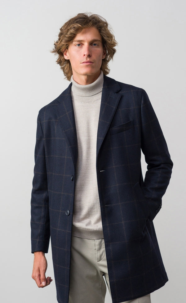 Abrigo corto sin forro de cuadro ventana extraentallado ETIEM