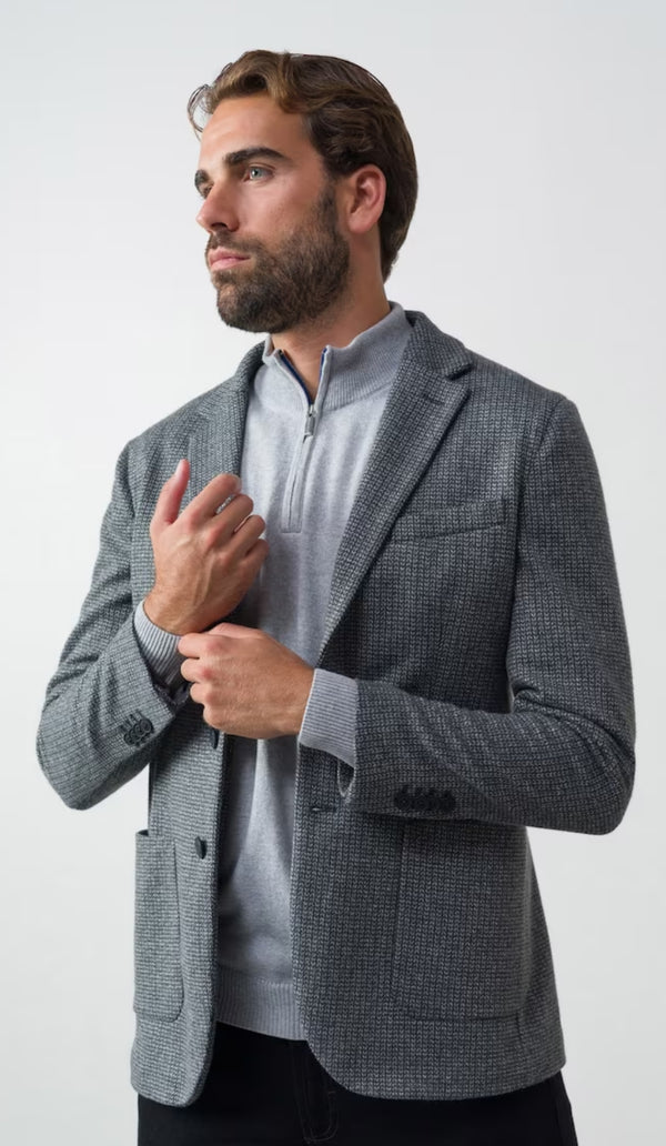 Americana de hombre slim fit pata de gallo gris ETIEM