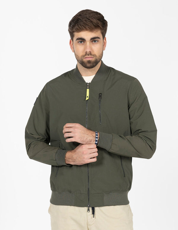 Chaqueta bomber contrastes verde khaki